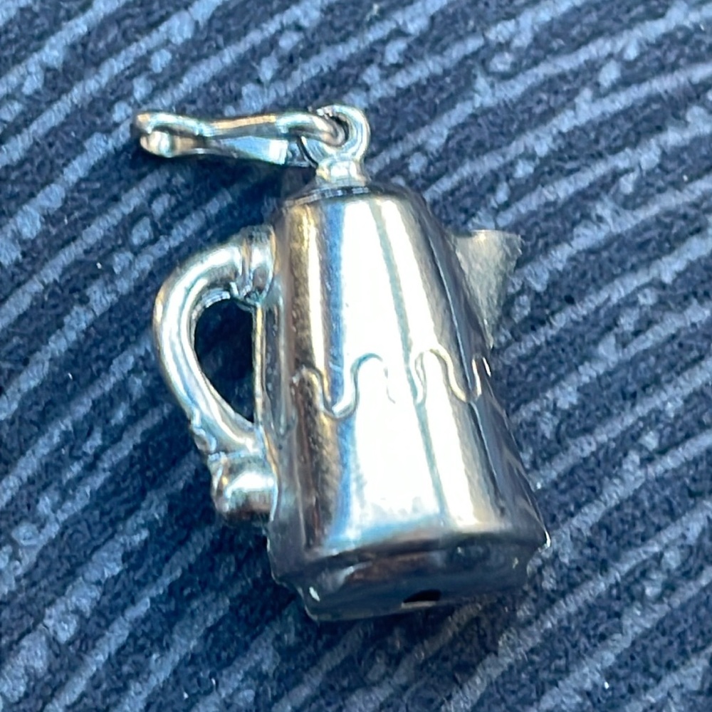 .925 Sterling TEAPOT CHARM / PENDANT real solid Silver Fine Jewelry Vintage vntg